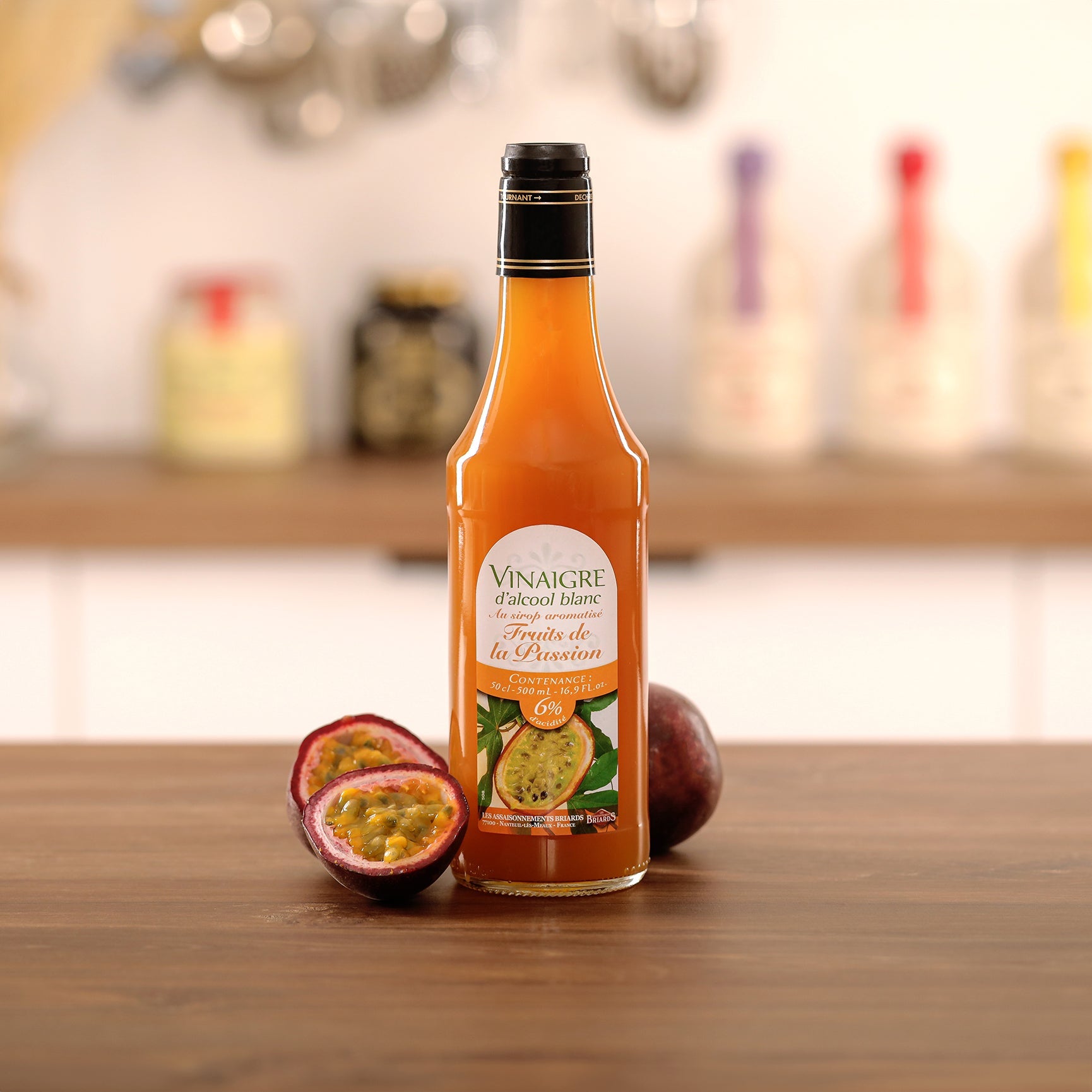 Vinaigre d'alcool 6% au sirop aromatisé fruit de la passion 50cl