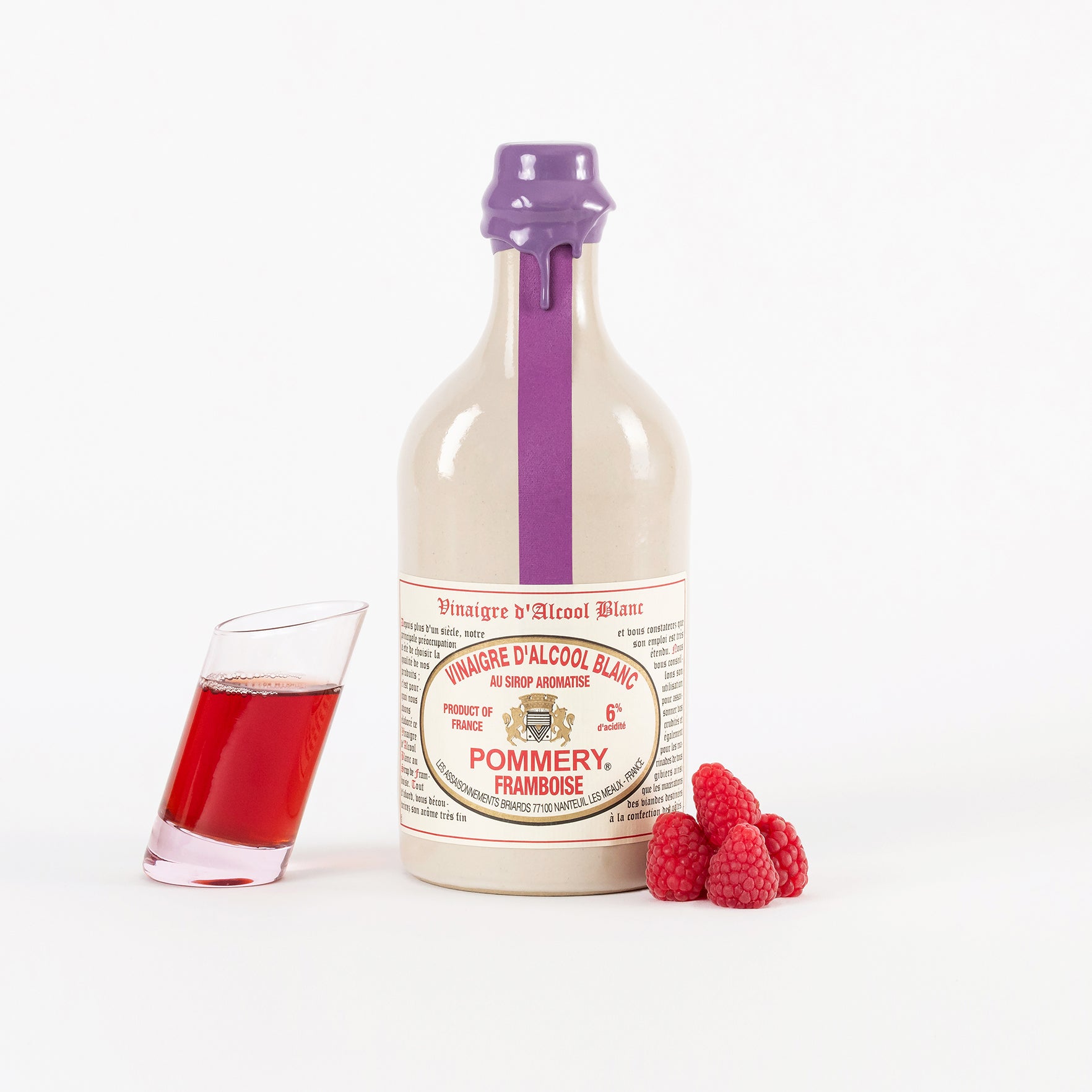 Vinaigre d'alcool 6% au sirop aromatisé à la framboise 50cl Pommery®